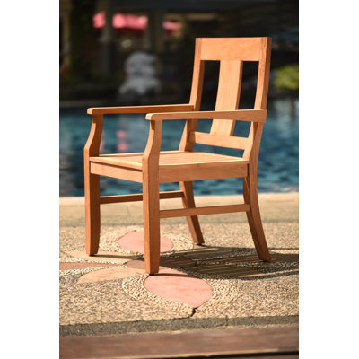 Osborne Teak Wood Premium All-Weather Wicker Outdoor Folding Dining Armchair