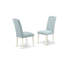 L'ensemble 3 pièces de table et chaises de cuisine contient une table de salle à manger rectangulaire avec Dropleaf et 2 chaises Parsons en tissu bleu bébé, lin blanc-260167130-260167133-260385939