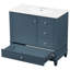Meuble-lavabo autoportant de 36 pouces avec évier en céramique et fabrication en bois massif Velano