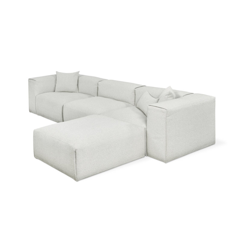 Nest Modular 4-PC Sectional, Fog Boucle