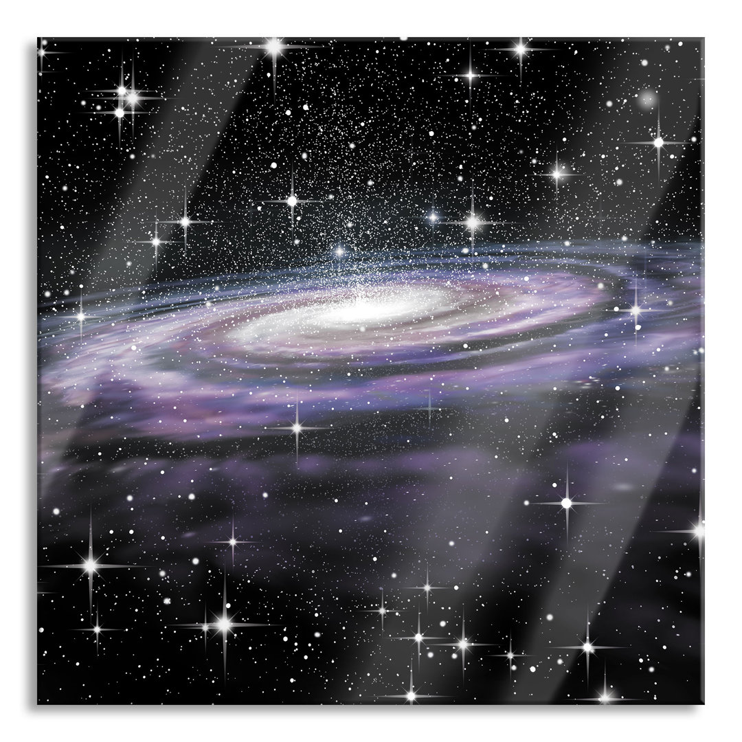 Glasbild Spiralförmige Galaxie im Weltraum