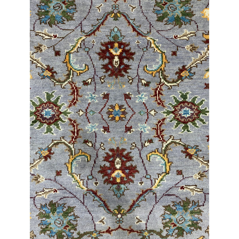 Bijar Collection Gray Hand Knotted Wool Rug, Rectangle 6' x 9'