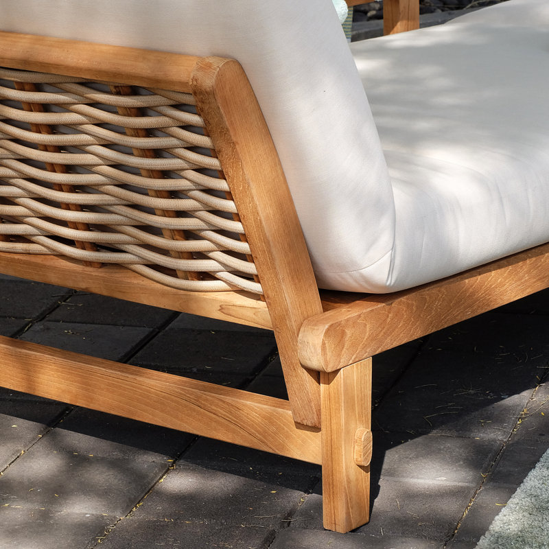 Fumero 79'' Teak Outdoor Patio Daybed with Cushions
