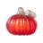 6"D Fall Red Glass Pumpkin With Glitter