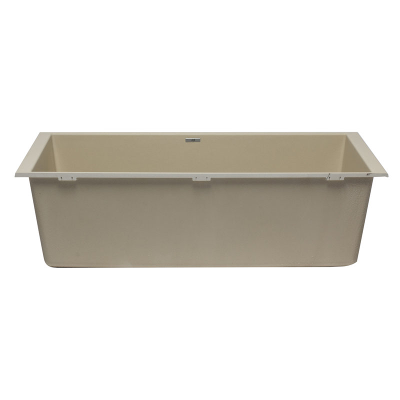 33'' L Single Bowl Granite Kitchen Sink, Biscuit