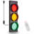 Industrial 18.5" Traffic Signal Wall Sconce - Remote Controlled 3-Light Stoplight with Frosted Glass & Metal Frame