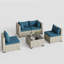 Ensemble de conversation de patio 5 pièces avec table basse et coussins-2002846622