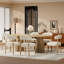 Ensemble de salle à manger extensible en bois avec 4 à 6 chaises rembourrées en tissu bouclé, table ovale ou ronde convertible-1907765060-1907765058-1907765059