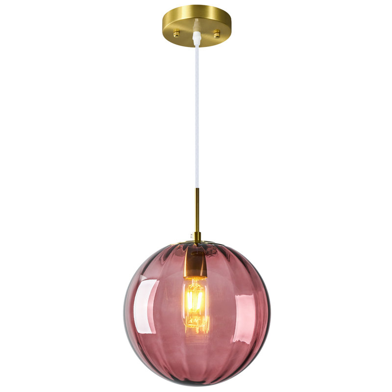 Glass Pendant Lights Kitchen Island Globe Pendant Light Fixtures For Bedroom Living Dining Room, Red