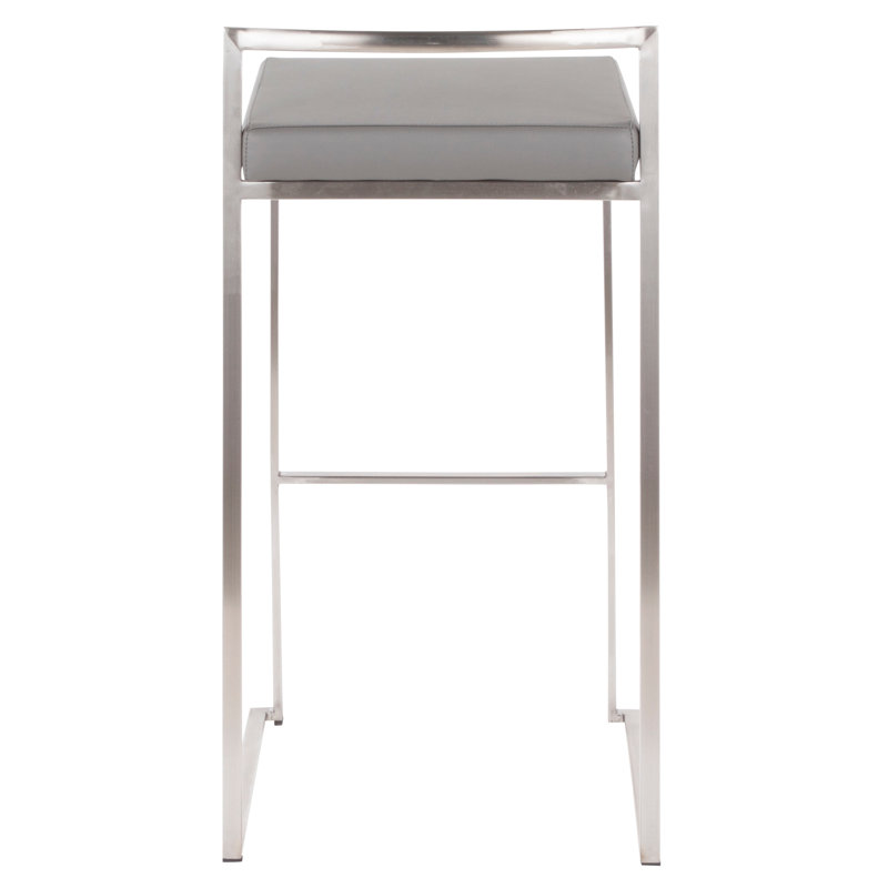 Contemporary Stackable Barstool, Gray