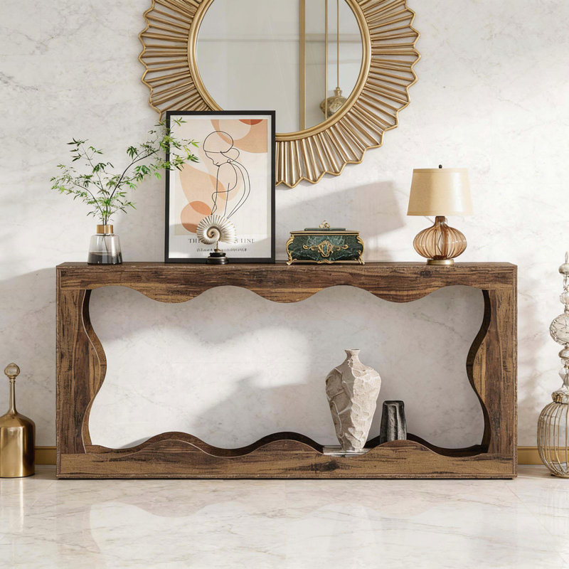 Console Farmhouse avec design ondulé