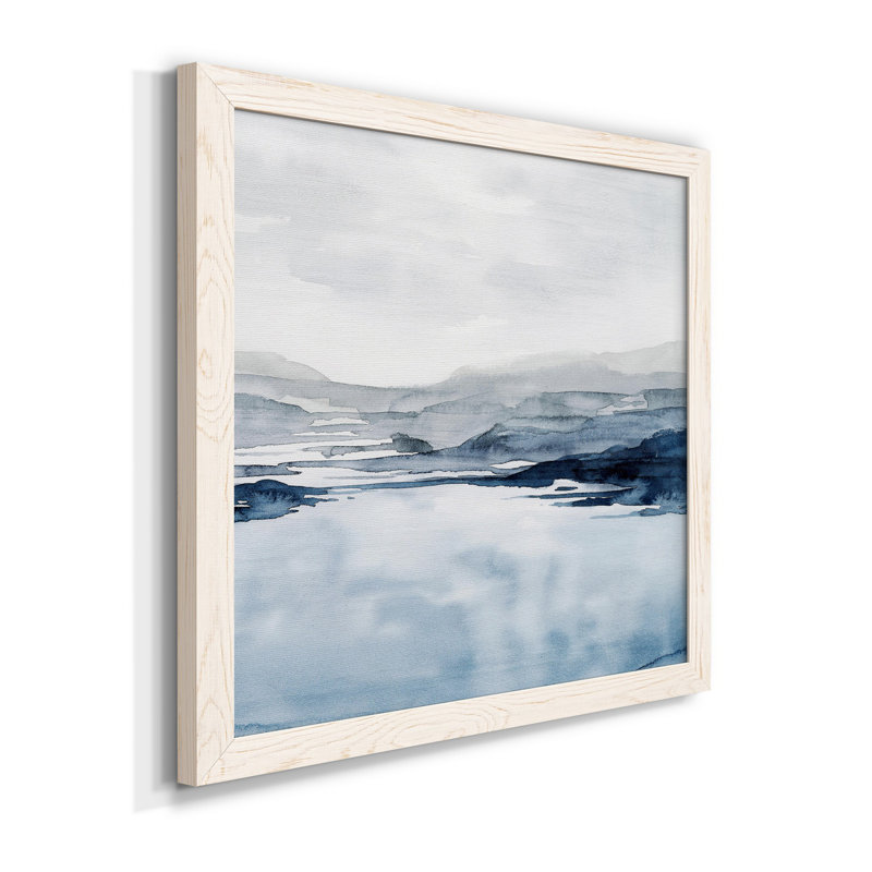 Toile encadrée «Faded Horizon II» de qualité supérieure - prête à être accrochée, Cadre blanc
