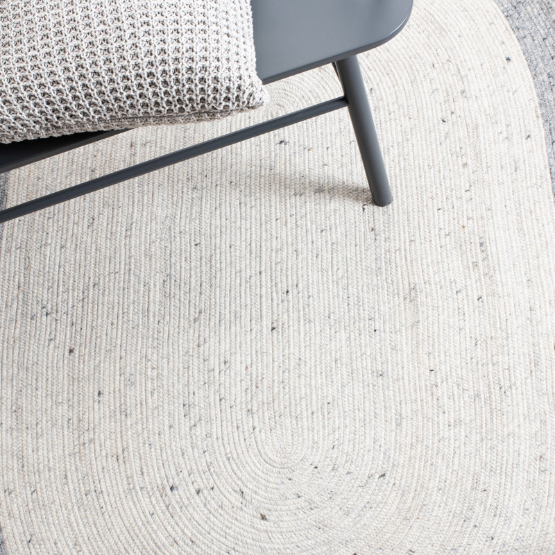 Tapis géométrique en laine tissé à la main 0,6 po Corley 0,4, Rond 8 pi