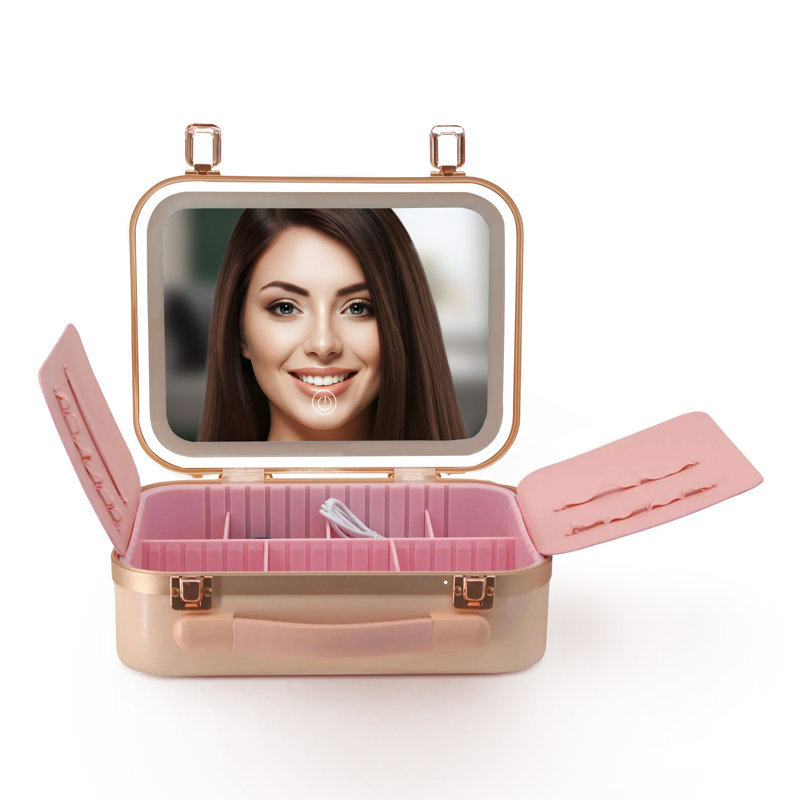 Miroir de maquillage à DEL avec 5 organisateurs personnalisables, capteur tactile doux et fonction de gradation Venice