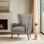Fauteuil à oreilles en similicuir avec garniture cloutée 30 po Ebbert