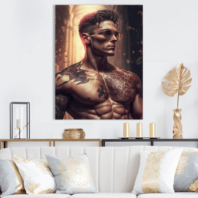 «Roxie Fashion Muscular Man With Sun Glasses 1 I», reproduction sur toile