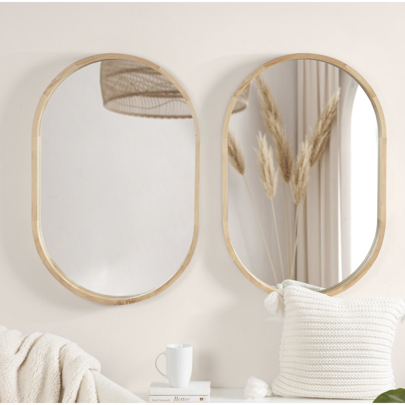 Roberts Solid Wood Flat Mirror, Natural