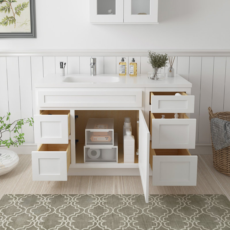 Base de meuble-lavabo simple 51 po seulement, Blanc