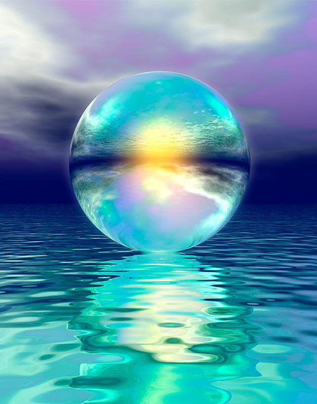 « sphere on water » par scott j. menaul, impression sur toile tendue, H 20 po x l 16 po
