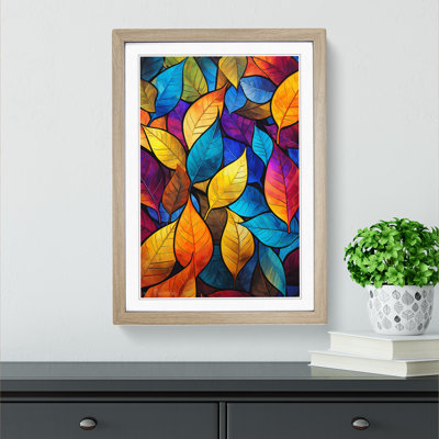 XYZ-FRM-V1223-4108 Leaf Abstract - Single Picture Frame Print on Wood