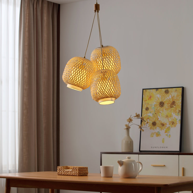FOS 3 - Light Brushed Brass Cluster Pendant