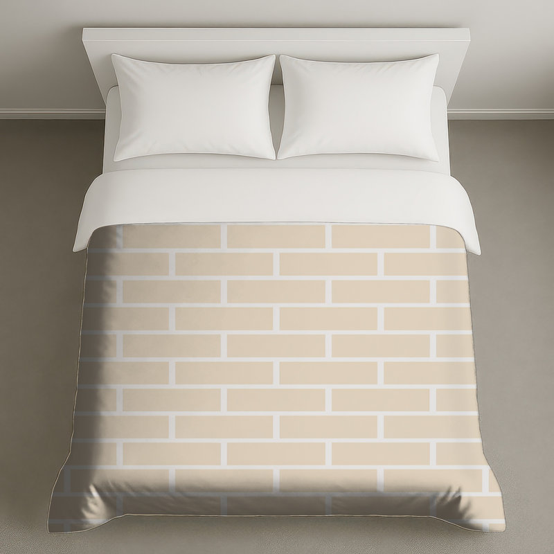 Housses de couette murales beige brique, Twin