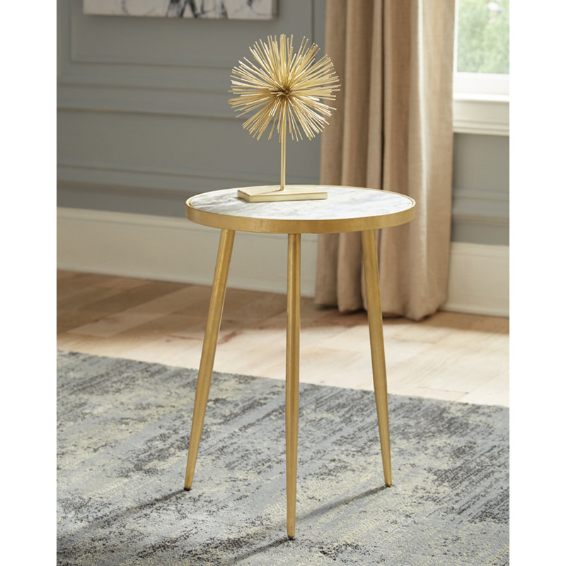 Table d'appoint en marbre et métal