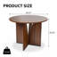 Table de salle à manger ronde en noyer de 100 cm (39,37 po), table de cuisine moderne à pied central de style milieu du siècle, 4 couverts