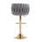 Swivel Adjustable Height Bar Stool Modern Velvet Barstool with Barrel Back Kitchen Island Counter Bar Chair with Golden Base-174205732-174205728
