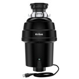  KRAUS WasteGuard 1 HP Continuous Feed Garbage Disposal with Ultra-Quiet Motor for Kitchen Sinks with Power Cord and Flange Included