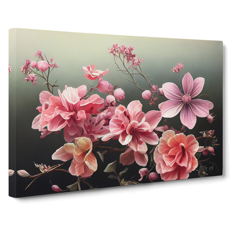Unreal Flowers - Wrapped Canvas Painting, 35cm H x 50cm W x 3cm D