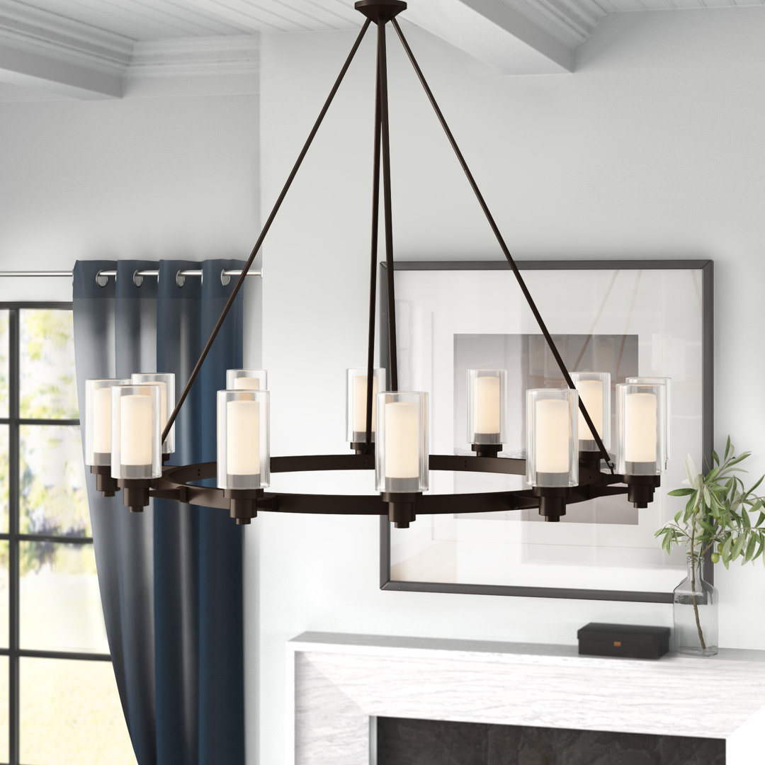 Edgware 12 - Light Dimmable Wagon Wheel Chandelier DecorbyHannah 