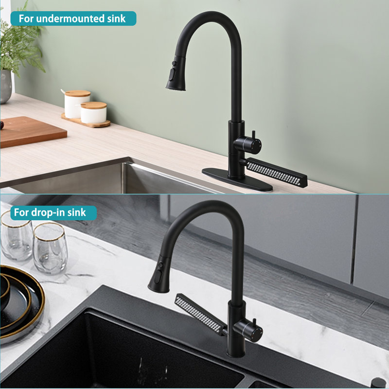 Robinet de cuisine rétractable BENSON, Noir