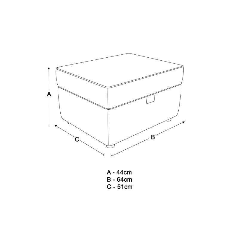 Vivo Rectangle Storage Ottoman, Sand 