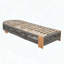Chaise longue d'extérieur réglable en bois d'acacia avec corde grise et fer naturel (non rembourrée)-1424088128