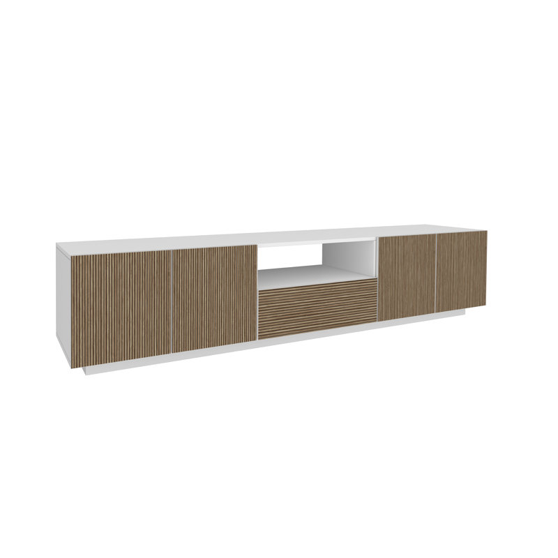 Amarchand TV Stand for TVs up to 88", Brown/White