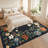 6'x9' Floral Wreath Area Rug, Washable Non Slip Non Shedding Low Pile Stain Resistant Foldable Soft Carpet for Entryway Kitchen Bathroom Black-1013894710-1013894707