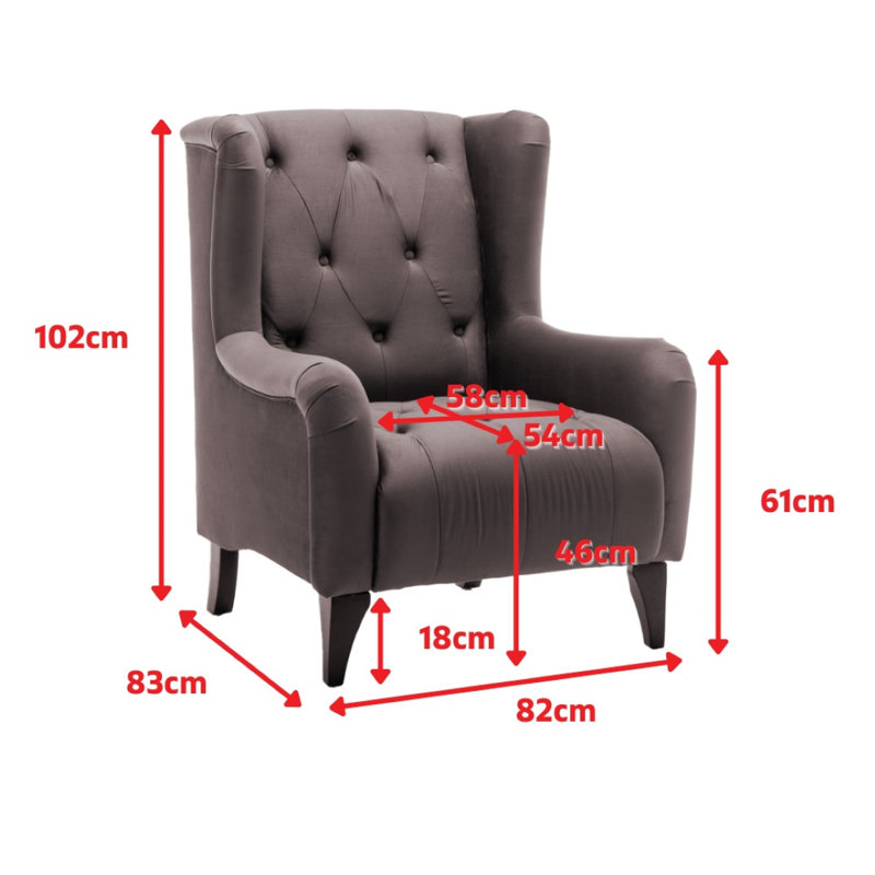 Negaunee Upholstered Wingback Chair, Blue