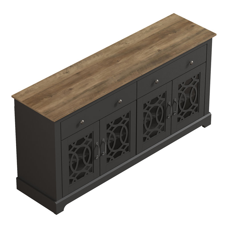 Ensemble de buffet 2 pièces Tottenham Basilico, Knotty Oak, Noir