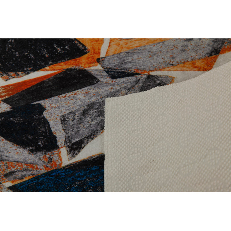 Stylish Woven Carpet (4 x 6 ft), 100% Polyester, 0.4 in Pile Height | Antibacterial, Non-Slip Underside | Machine Washable, 3D Digital Printing | Perfect for Living Room, Bedroom, and Home Decor