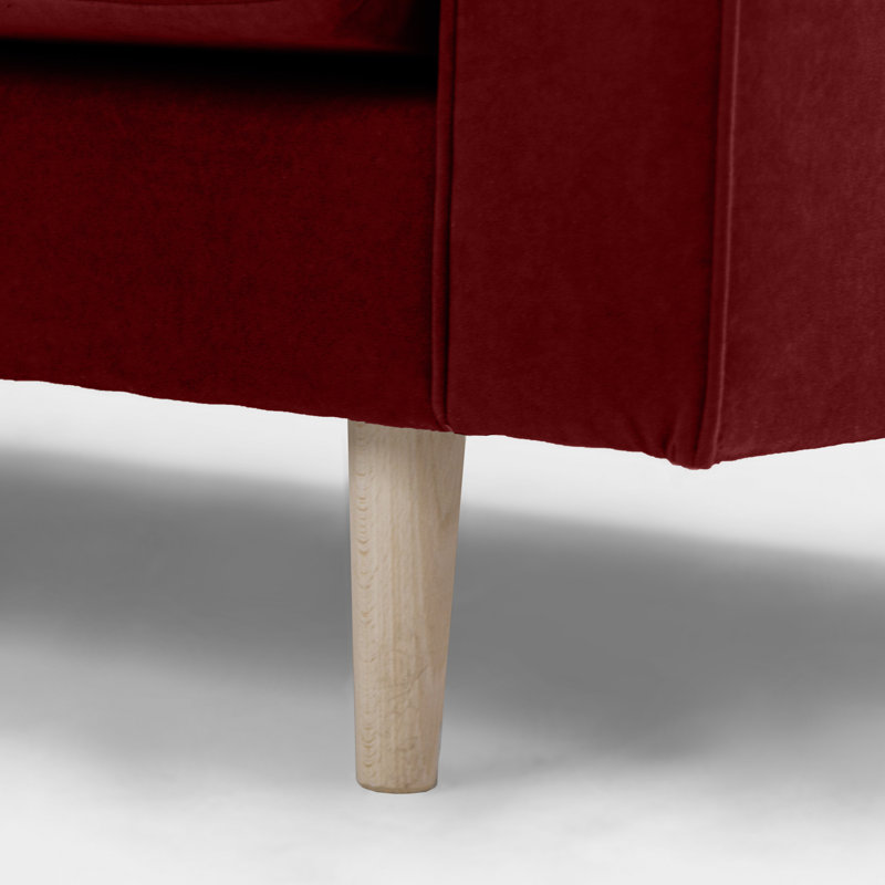 Boubacar Upholstered Armchair, Natural, Burgundy