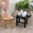 Solid Acacia Wood Accent Stool-1164114337