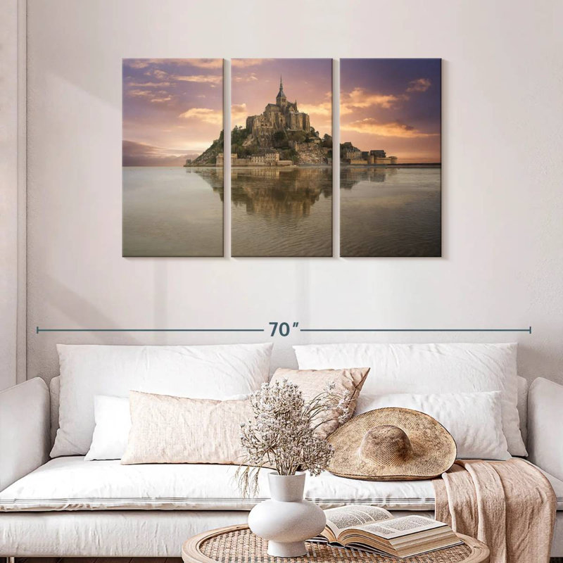 Adella Mont Saint Michel, île de l'abbaye, H 28 po x l 45 po