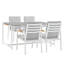 Ensemble repas d'extérieur en aluminium et teck avec coussins 5 pièces Urgeon-56436449-56436448