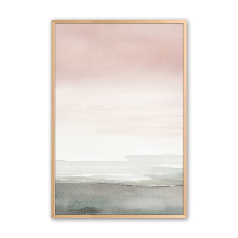 «Peach Tranquility I», reproduction, Érable brut encadré, H 17 po x l 13 po