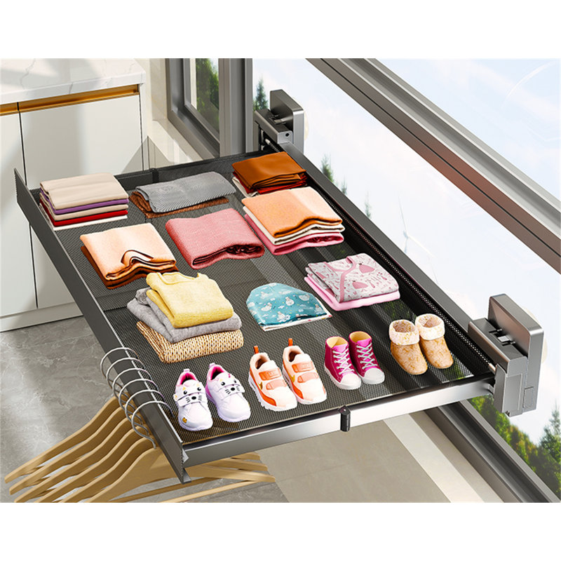 Portant rétractable sans perçage en alliage d'aluminium, H 23,62 po x l 14,37 po x P 3,66 po