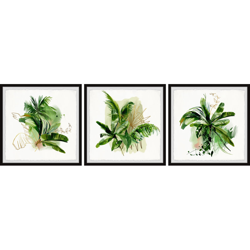 Triptyque de verdure côtière