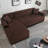Thick Velvet L-Shaped Sofa Cover - Sectional Sofa Cover With 2 Throw Pillow Covers-439605151