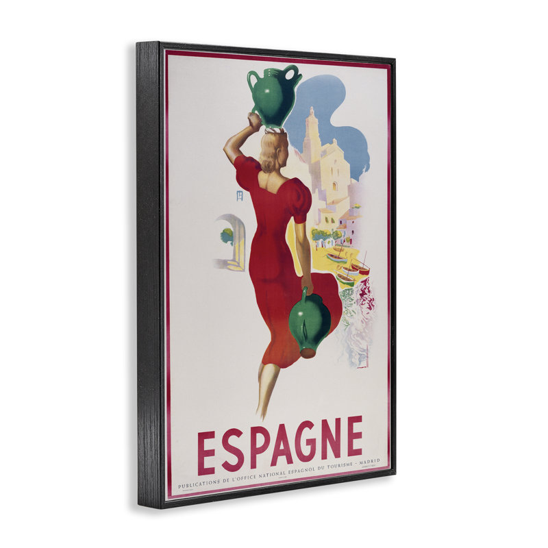 Publicité rétro de voyage en Espagne, estampe numérique, design par Marcus Jules, H 18 po x l 12 po