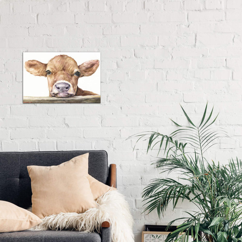 « Calf » par George Dyachenko, reproduction d’art encadrée, H 26 po x l 18 po x P 1,5 po, Toile tendue